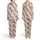 Bridesmaid & Bride Satin Sleep Set: Script Pattern, Rose Gold & Pink - Camisole Loungewear Satin Pajamas Set - 1