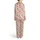 Women's Cozy Muted Pink Gingerbread Sleep Set: Festive Cookie, Holly & Candy Cane Print Satin Pajamas Set - 3