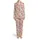 Women's Cozy Muted Pink Gingerbread Sleep Set: Festive Cookie, Holly & Candy Cane Print Satin Pajamas Set - 2