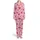 Ladies Personalized Pastel Rose Pink Vertical Stripe All-Over Heart Print Long Jersey Sleep Set Satin Pajamas Set - 2