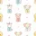 Children's Room Decor: Praying Baby Animals in Pastel Pajamas Seamless Pattern Satin Pajamas Set - 9