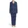 Scandinavian Fair Isle Night Owl Pajamas: Navy Blue Owl, Moon & Star Pattern Satin Pajamas Set - 2