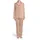 Family Christmas: Cream & Red Triple Vertical Stripe Polyester Spandex Pajamas Set Satin Pajamas Set - 2