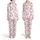 Teen Tween Pink Slumber Party Sleep Set: Playful Pizza, Pajama, Popcorn & Star Pattern Satin Pajamas Set - 1