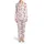 Teen Tween Pink Slumber Party Sleep Set: Playful Pizza, Pajama, Popcorn & Star Pattern Satin Pajamas Set - 2