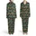 Forest Green '67' Gold Gingerbread Green Numbers Christmas Santa Hats Candy Cane Pattern Satin Pajamas Set - 1