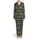 Forest Green '67' Gold Gingerbread Green Numbers Christmas Santa Hats Candy Cane Pattern Satin Pajamas Set - 2