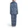 Hanukkah Indigo Blue Menorah Gold Star Dreidel Floral Pattern Happy Hanukkah Text Satin Pajamas Set - 3