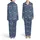 Hanukkah Indigo Blue Menorah Gold Star Dreidel Floral Pattern Happy Hanukkah Text Satin Pajamas Set - 1