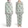 Sloth Ice Cream Donut Pattern: Plum Sloths, Mint Green Background, Pastel Macarons Satin Pajamas Set - 1