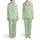 Frog & Succulent Enthusiast Pale Mint Green Cartoon Frog Cactus Lily Pad All-Over Pattern Satin Pajamas Set - 1