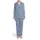 Monogram B Heart D Laurel Wreath Calligraphic Script Floral Seamless Dusty Blue White Satin Pajamas Set - 2