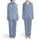Monogram B Heart D Laurel Wreath Calligraphic Script Floral Seamless Dusty Blue White Satin Pajamas Set - 1