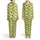Christmas Lime Green Santa Claus Bear Reindeer Antlers Polka Dot All-Over Design Satin Pajamas Set - 1