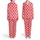 Dog Lover All-Over Red White Circular Polka Dot Dog Paw Pattern Design Satin Pajamas Set - 1