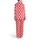 Dog Lover All-Over Red White Circular Polka Dot Dog Paw Pattern Design Satin Pajamas Set - 3