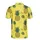 Sporty Golden Pineapple & Palm Leaf Mosaic | Dark Green Yellow Outline Textile Pattern Men's Polo Shirt (Lightweight) - 3
