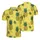 Sporty Golden Pineapple & Palm Leaf Mosaic | Dark Green Yellow Outline Textile Pattern Men's Polo Shirt (Lightweight) - 1