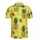 Sporty Golden Pineapple & Palm Leaf Mosaic | Dark Green Yellow Outline Textile Pattern Men's Polo Shirt (Lightweight) - 2
