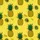 Sporty Golden Pineapple & Palm Leaf Mosaic | Dark Green Yellow Outline Textile Pattern Men's Polo Shirt (Lightweight) - 5