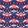 American Flag & Gradient Butterfly Wavy Stripe Blue Starfield Fabric Pattern Men's Polo Shirt (Lightweight) - 5
