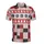 Red White Black Reindeer Starburst Snowflakes Sporty Geometric Mosaic Tile Design Men's Polo Shirt (Lightweight) - 2