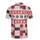 Red White Black Reindeer Starburst Snowflakes Sporty Geometric Mosaic Tile Design Men's Polo Shirt (Lightweight) - 3