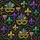 Mardi Gras Masks, Purple Cocktails, Fleur-de-Lis, Gold Green Beads Sublimation Pattern Men's Polo Shirt (Lightweight) - 5