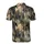 Sasquatch Woodland Black Pine Deciduous Forest Landscape Sepia Tan Olive Orange Textile Men's Polo Shirt (Lightweight) - 3
