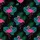 Pink Flamingo Poses Monstera Leaf Palm Frond Black Mosaic Polo Fabric Men's Polo Shirt (Lightweight) - 5