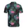 Pink Flamingo Poses Monstera Leaf Palm Frond Black Mosaic Polo Fabric Men's Polo Shirt (Lightweight) - 3