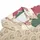 Deep Red Lotus Pointed Leaf Cream Cloud Dark Fern Beige Wave Arc Mosaic Fabric Print Men's Polo Shirt (Lightweight) - 4