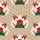 Deep Red Lotus Pointed Leaf Cream Cloud Dark Fern Beige Wave Arc Mosaic Fabric Print Men's Polo Shirt (Lightweight) - 5