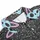 Light Blue Alien Heads Purple Ringed Planets White Star Mosaic Sporty Textile Graphic Men's Polo Shirt (Lightweight) - 4