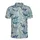 Humpback Orca Sperm Blue Whale Watercolor Aquatic Plant Mosaic Fabric Print in Teal Grey Beige Men's Polo Shirt (Lightweight) - 2
