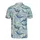 Humpback Orca Sperm Blue Whale Watercolor Aquatic Plant Mosaic Fabric Print in Teal Grey Beige Men's Polo Shirt (Lightweight) - 3