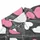 High Contrast Staggered Heart Grid Deep Black Pink White Tiny Dots Seamless Pattern Men's Polo Shirt (Lightweight) - 4