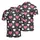 High Contrast Staggered Heart Grid Deep Black Pink White Tiny Dots Seamless Pattern Men's Polo Shirt (Lightweight) - 1