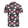 High Contrast Staggered Heart Grid Deep Black Pink White Tiny Dots Seamless Pattern Men's Polo Shirt (Lightweight) - 3