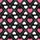 High Contrast Staggered Heart Grid Deep Black Pink White Tiny Dots Seamless Pattern Men's Polo Shirt (Lightweight) - 5