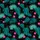 Seamless Edge-to-Edge Black Cat Golden Eye Tropical Leaf Hibiscus Fabric Print Teal Aqua Pink Men's Polo Shirt (Lightweight) - 5