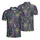 Mardi Gras Enthusiast: High Contrast Neon Mask Fleur-de-lis Bead Starburst Polo Men's Polo Shirt (Lightweight) - 1