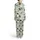 Women's Whimsical Black Cat Botanical Pajama Set: Sage Floral Silhouette Sleepwear Satin Pajamas Set - 3
