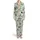 Women's Whimsical Black Cat Botanical Pajama Set: Sage Floral Silhouette Sleepwear Satin Pajamas Set - 2