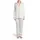 Various Sized Flat White Pearls Seamless Irregular Scatter Pattern Off-White Cream Base Satin Pajamas Set - 2