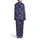 Deep Navy Christmas Ho Ho Ho Gift Box Candy Cane Snowflake Lights Stars & Berries Satin Pajamas Set - 3
