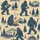 Sasquatch Forest Mountain Evergreen Hunt Feast Tan Dark Blue Indigo Art Men's Polo Shirt (Lightweight) - 5