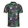 White Skull Green Fedora Gold Fleur-de-lis Peacock Feather Mardi Gras Bead Fabric Pattern Men's Polo Shirt (Lightweight) - 2