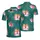 Baseball Enthusiast Flaming Baseball Glowing Streak Hibiscus Palm Frond Mosaic Design Men's Polo Shirt (Lightweight) - 1