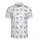 Sea Enthusiast Stylized Navy Blue White Dolphin Palm Island Repeat Pattern Men's Polo Shirt (Lightweight) - 2